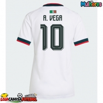 Camisa de Futebol México Alexis Vega #10 Equipamento Secundário Mulheres Mundo 2026 Manga Curta